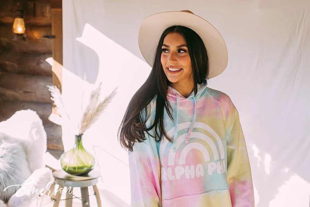 Alpha Phi Tie Dye Corduroy Hoodie