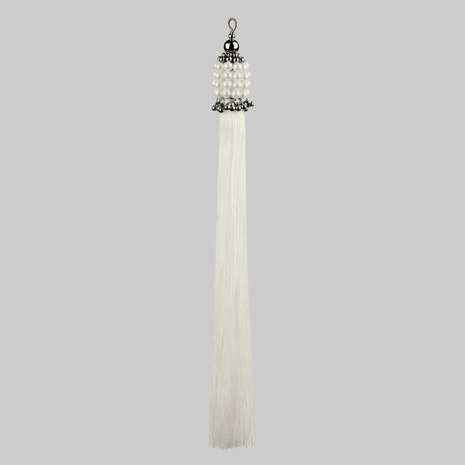 Amaya Garter Belt in Pearl with Tassels