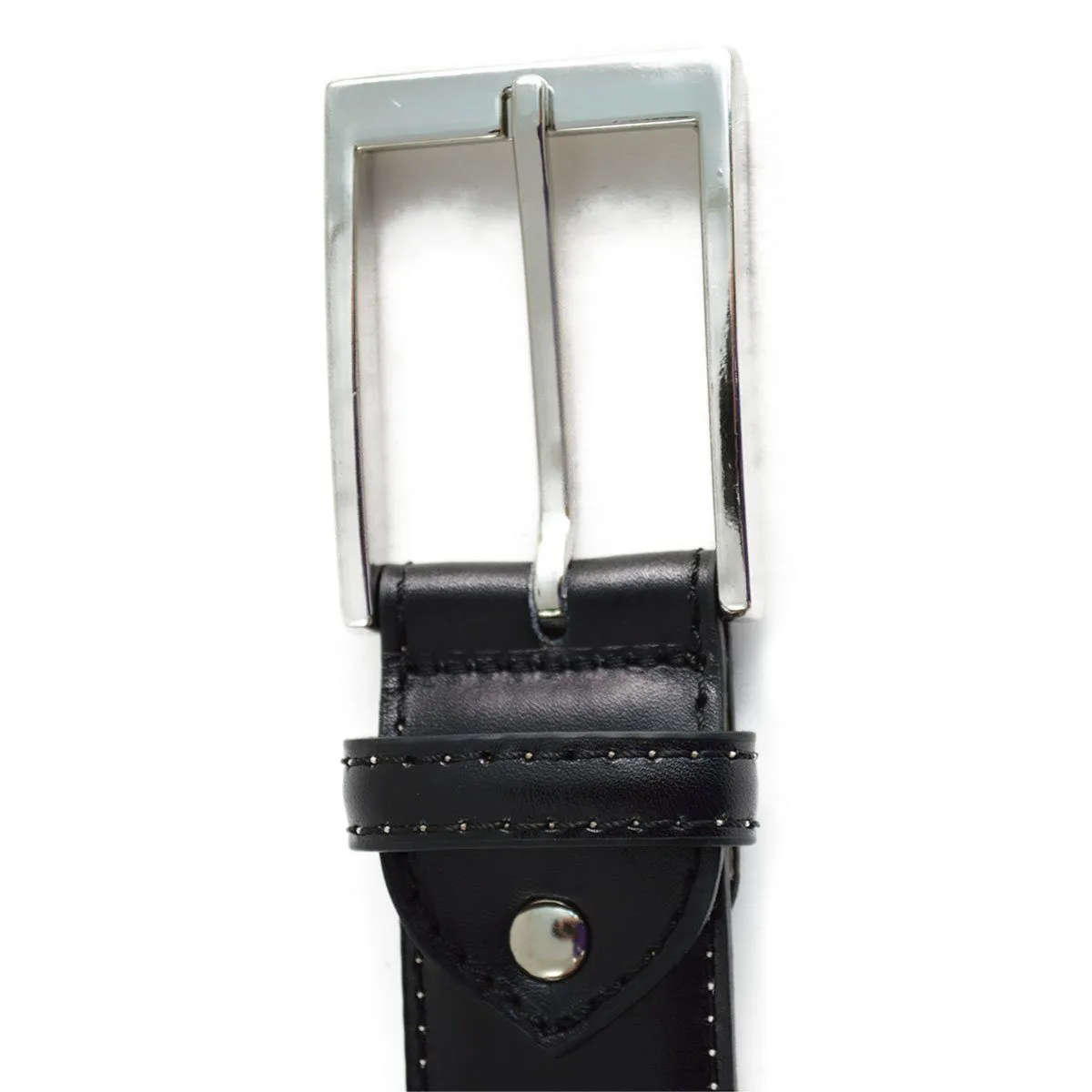 BERWICK 1707 Leather Belt - Black Boxcalf