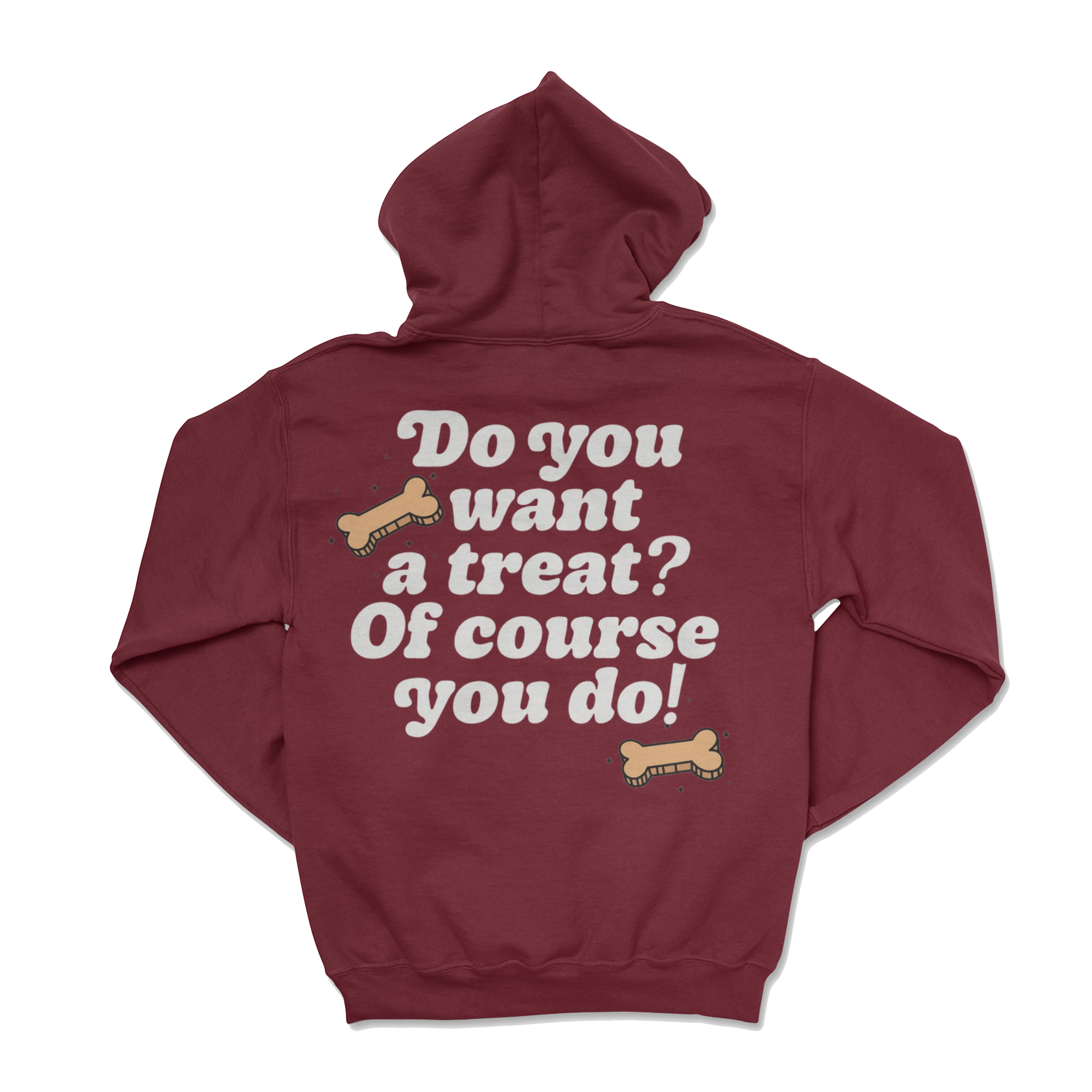 Dog Treatz - Maroon/ Grey (Adult Hoodie)