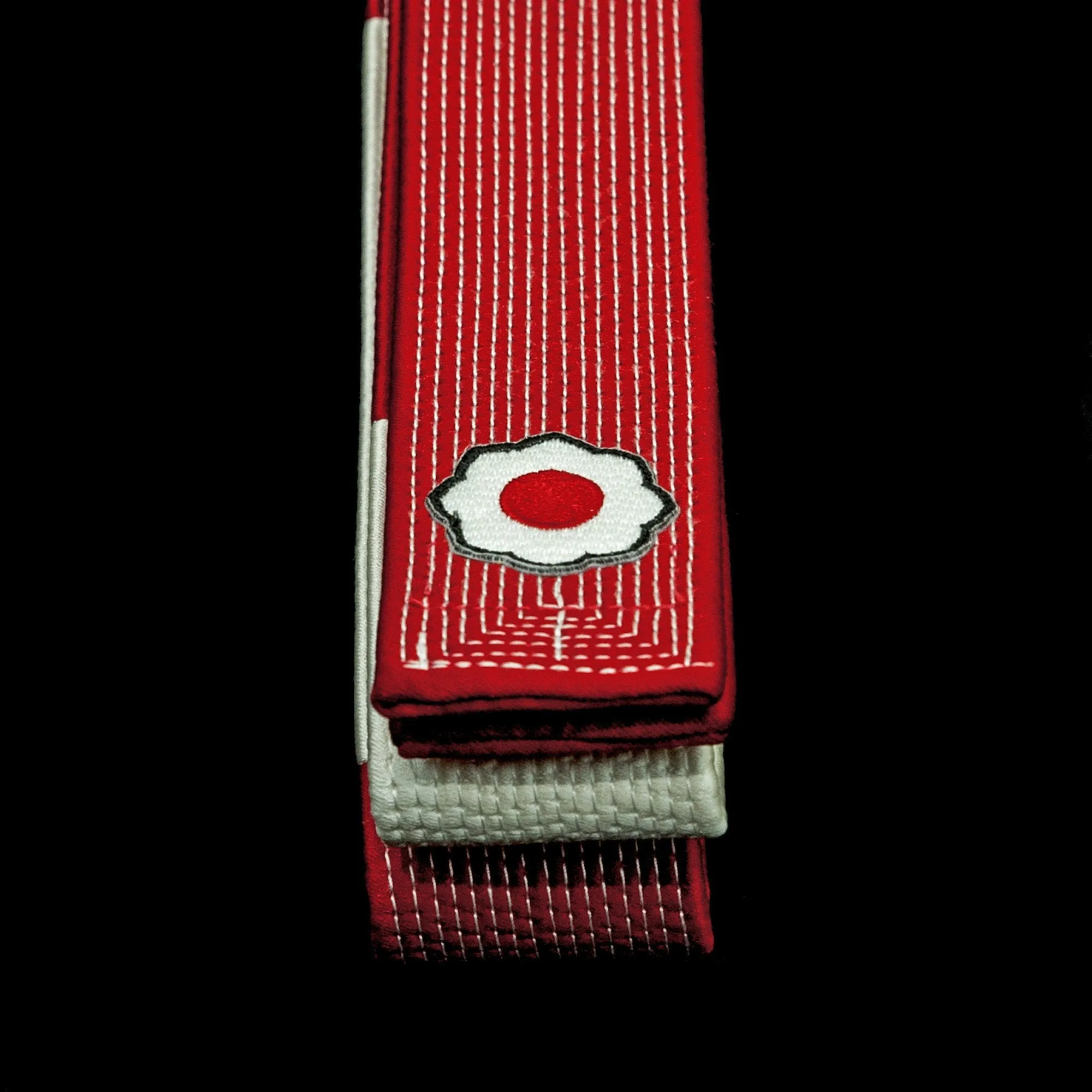 'Japanese Silk' Kodokan Kohaku Obi - White/Red Belt (JGSRW)