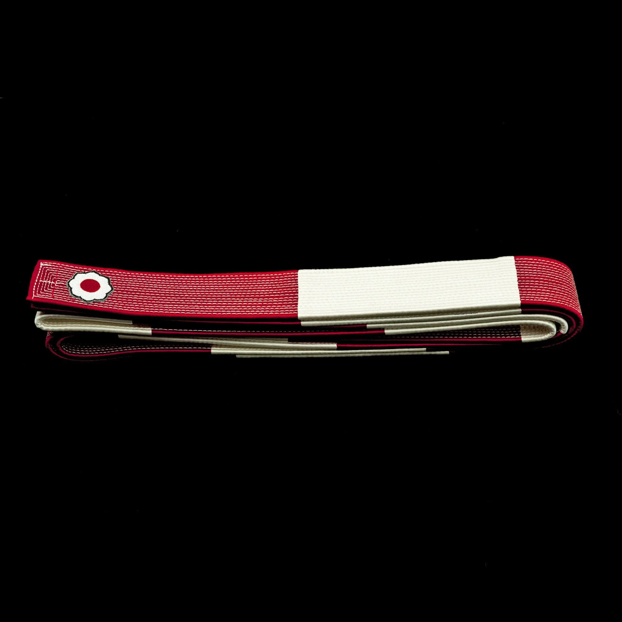 'Japanese Silk' Kodokan Kohaku Obi - White/Red Belt (JGSRW)