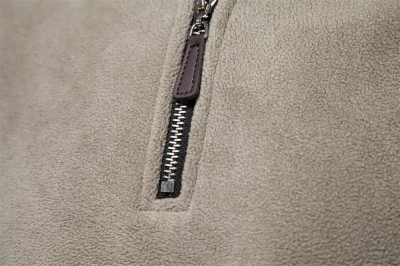 Men's Lambswool Sweatshirt Stand Collar Half Zip Long Sleeve Top 85243177L