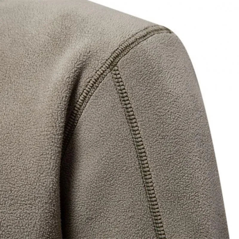 Men's Lambswool Sweatshirt Stand Collar Half Zip Long Sleeve Top 85243177L