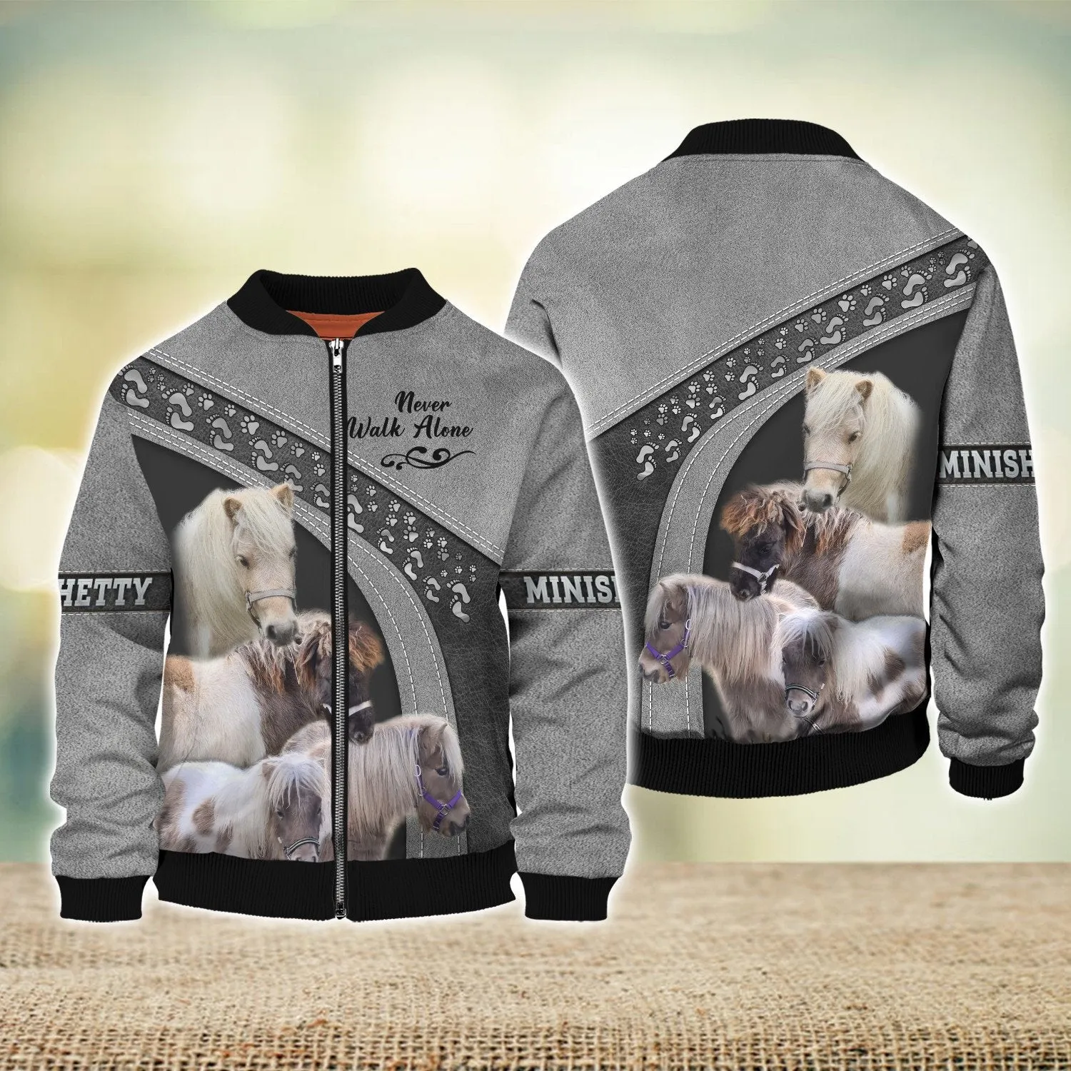 Minishetty Love Never Walk Alone Grey 3D Full Print Shirts, Shirt For Horse Lovers