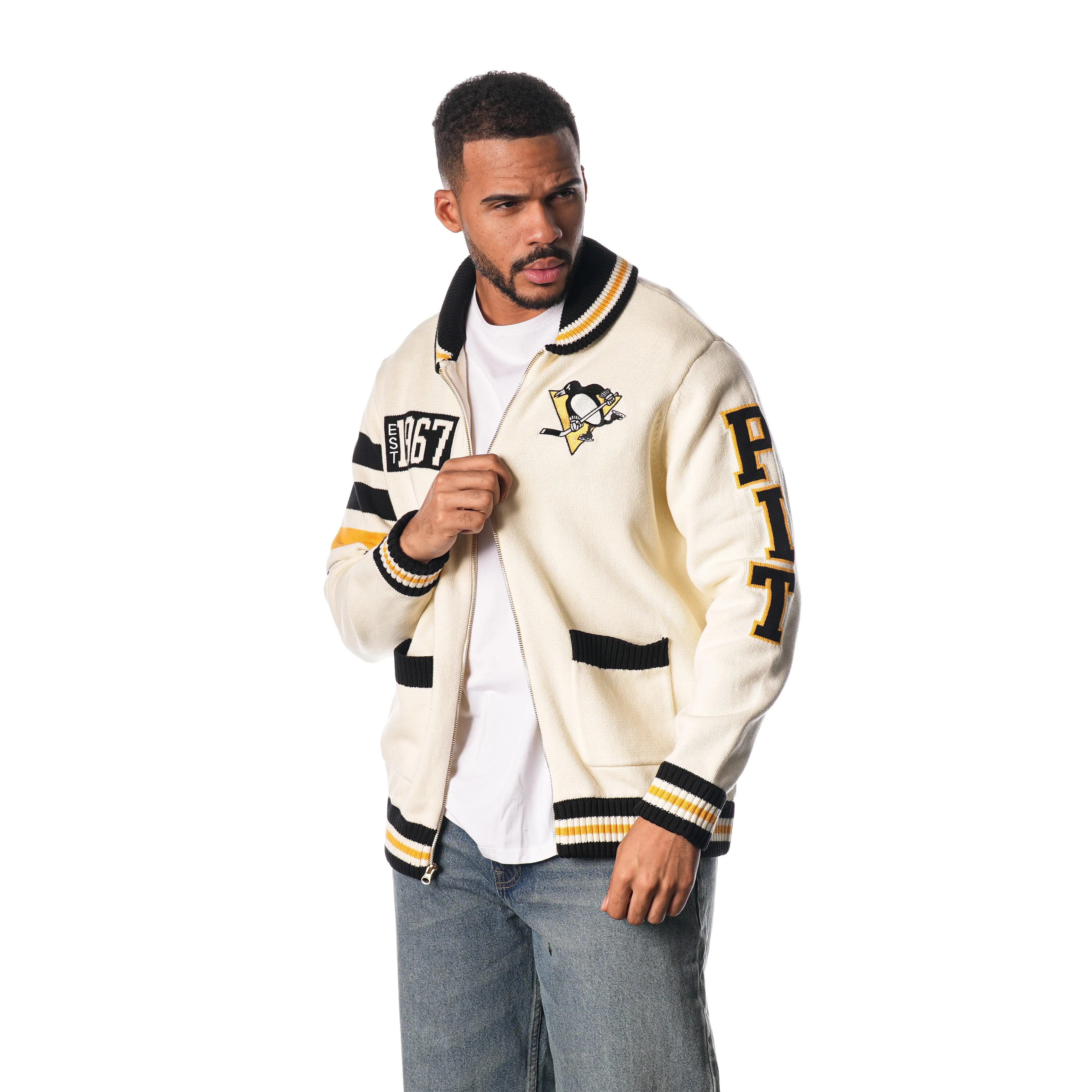 Pittsburgh Penguins Jacquard Sweater - Creme