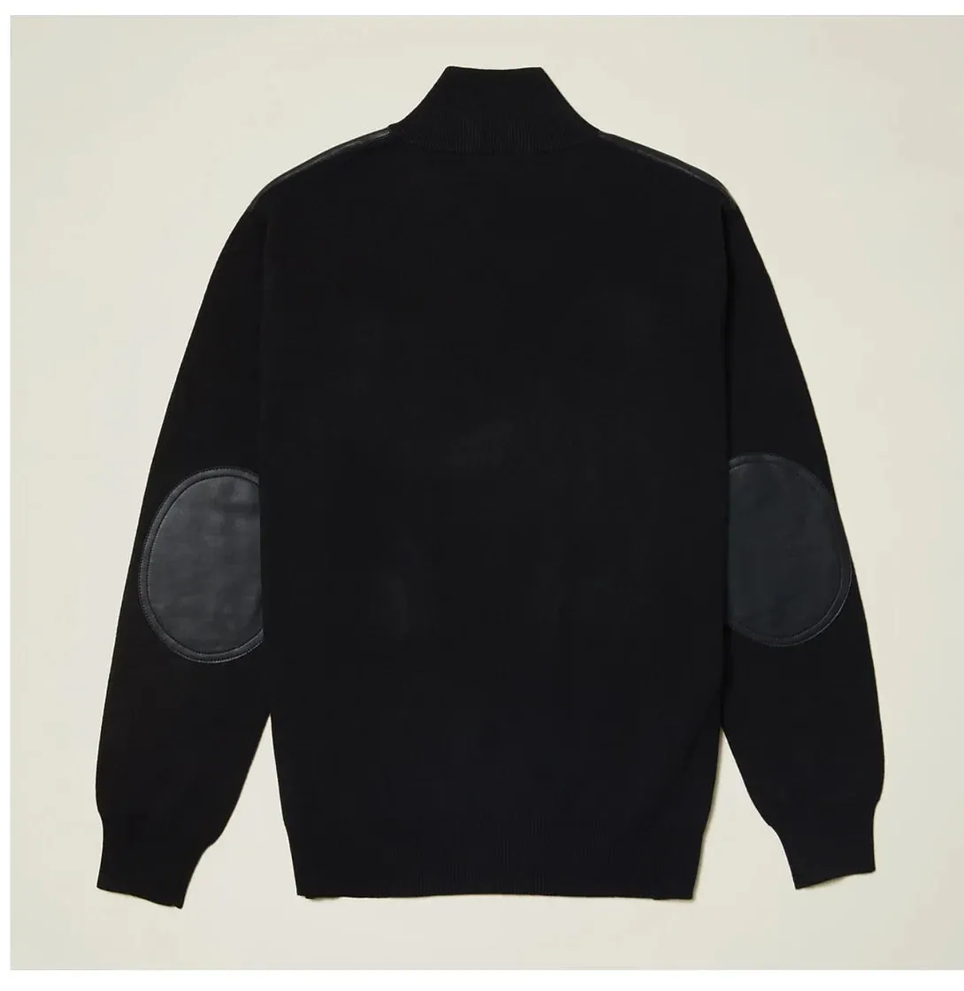 Vegan Leather Full Zip Mens Sweater by Inserch