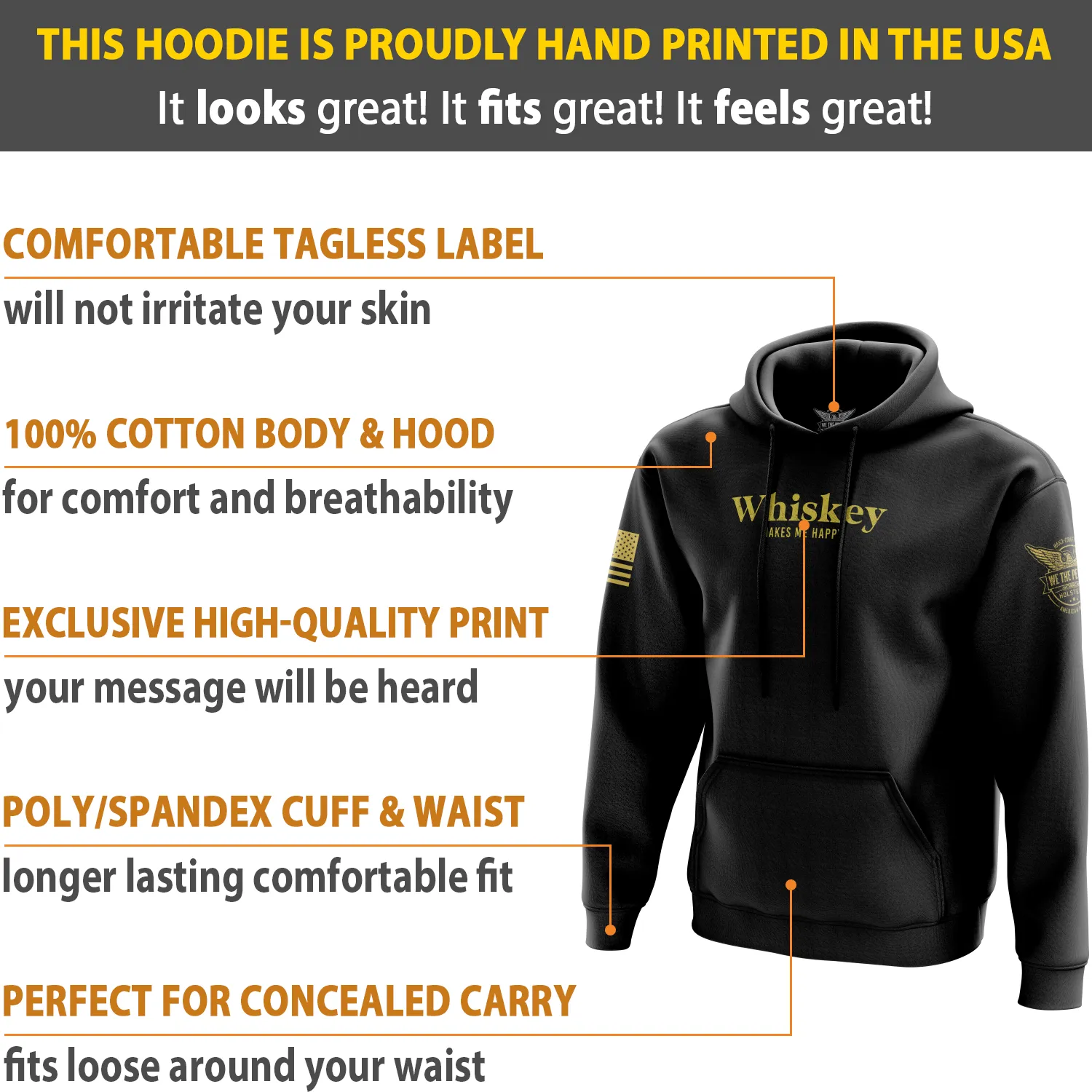 Whiskey Makes Me Happy Hoodie